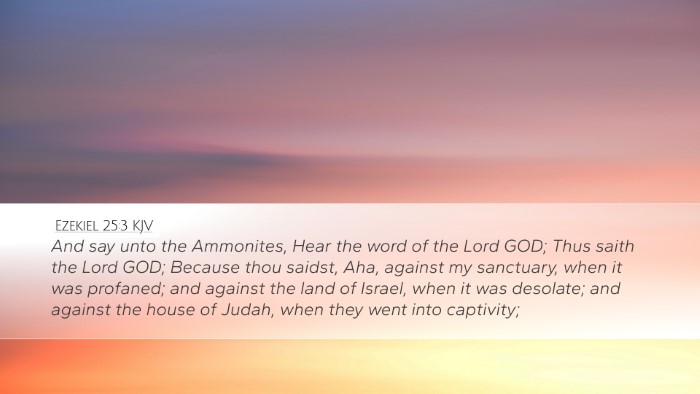 Ezekiel 25:3 KJV Bible Verse Image