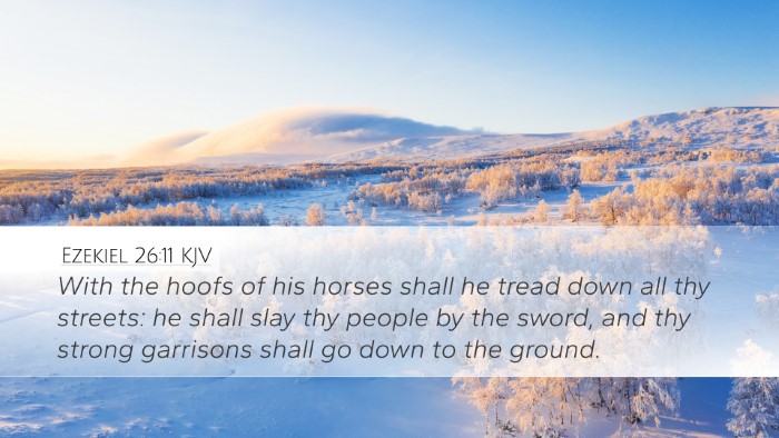 Ezekiel 26:11 KJV Bible Verse Image