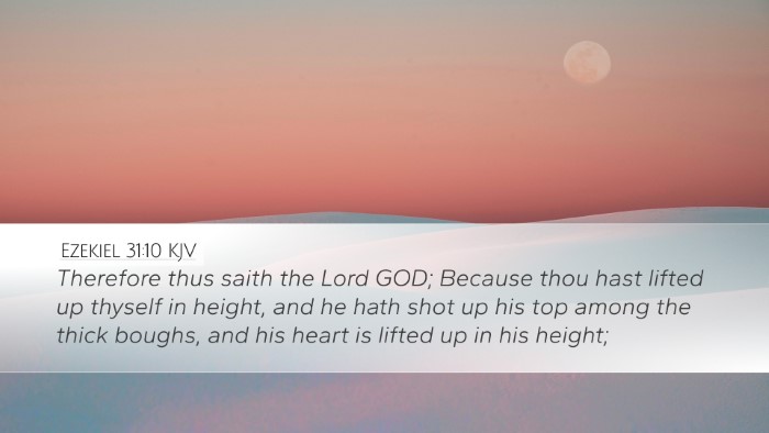 Ezekiel 31:10 KJV Bible Verse Image