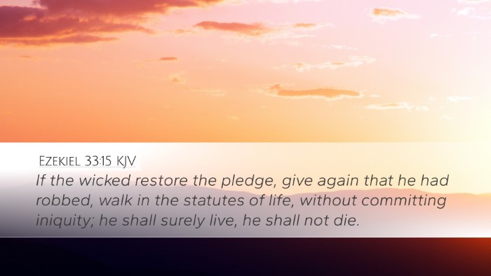 Ezekiel 33:15 KJV Bible Verse Image