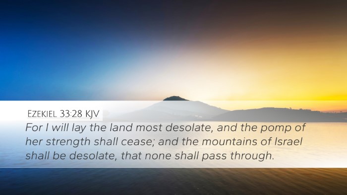 Ezekiel 33:28 KJV Bible Verse Image