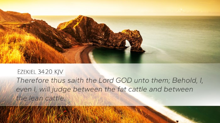 Ezekiel 34:20 KJV Desktop Wallpaper - Therefore thus saith the Lord GOD unto them; - Desktop Bible Verse Wallpaper