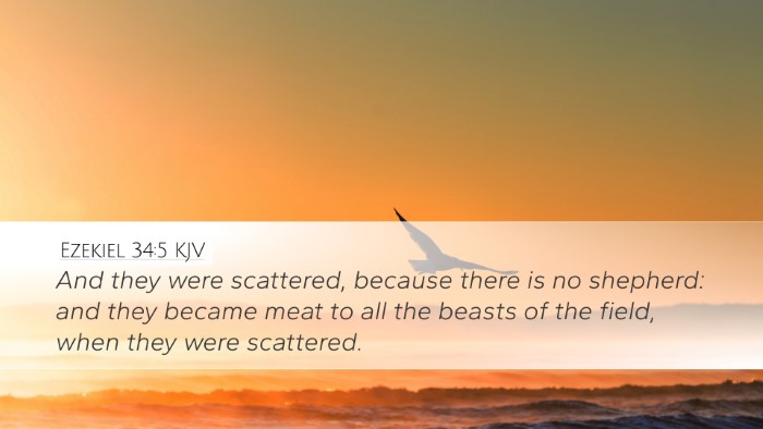 Ezekiel 34:5 KJV Bible Verse Image
