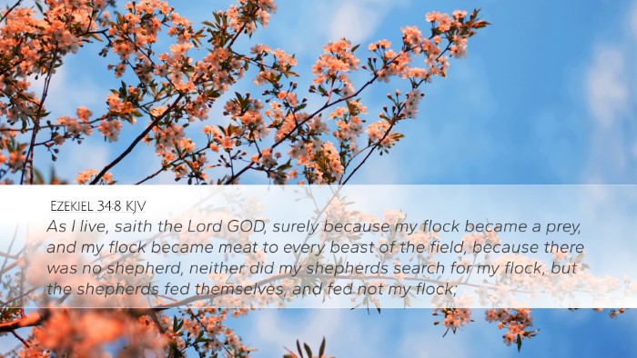 Ezekiel 34:8 KJV Bible Verse Image