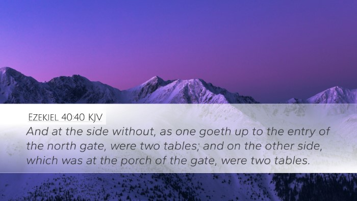 Ezekiel 40:40 KJV Desktop Wallpaper - And at the side without, as one goeth up to the - Desktop Bible Verse Wallpaper