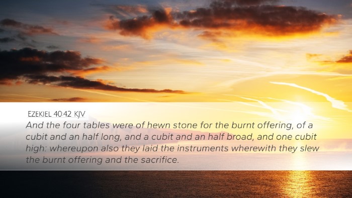 Ezekiel 40:42 KJV Bible Verse Image