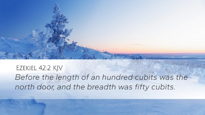 Ezekiel 42:2 KJV Desktop Wallpaper - Before the length of an hundred cubits was the - Desktop Bible Verse Wallpaper