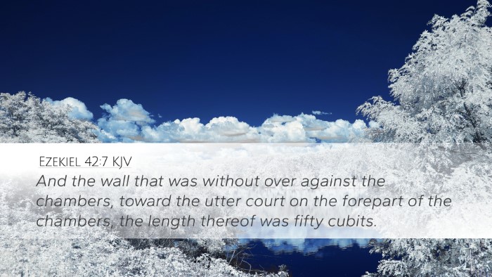 Ezekiel 42:7 KJV Bible Verse Image