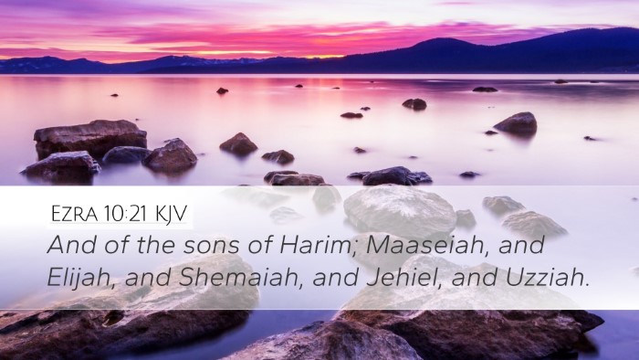 Ezra 10:21 KJV Desktop Wallpaper - And of the sons of Harim; Maaseiah, and Elijah, - Desktop Bible Verse Wallpaper