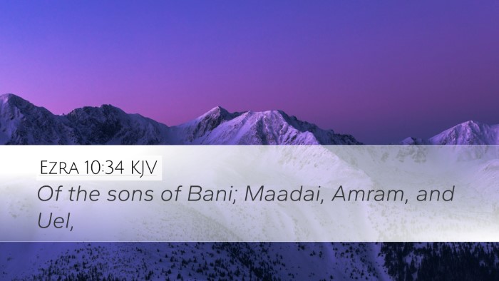 Ezra 10:34 KJV Desktop Wallpaper - Of the sons of Bani; Maadai, Amram, and - Desktop Bible Verse Wallpaper