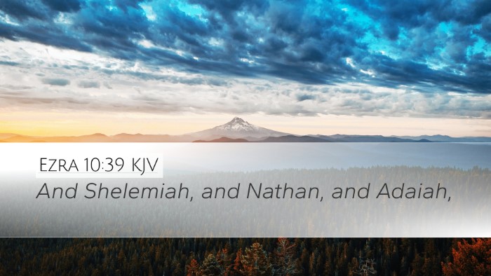 Ezra 10:39 KJV Desktop Wallpaper - And Shelemiah, and Nathan, and - Desktop Bible Verse Wallpaper