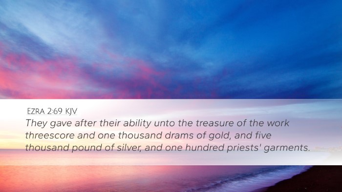 Ezra 2:69 KJV Bible Verse Image