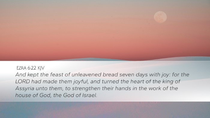 Ezra 6:22 KJV Bible Verse Image