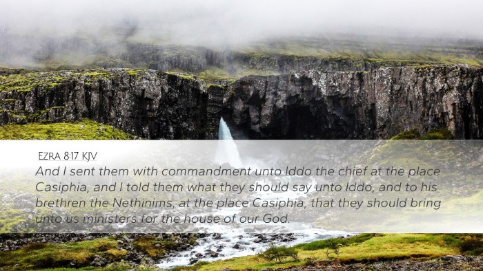 Ezra 8:17 KJV Desktop Wallpaper - And I sent them with commandment unto Iddo the - Desktop Bible Verse Wallpaper