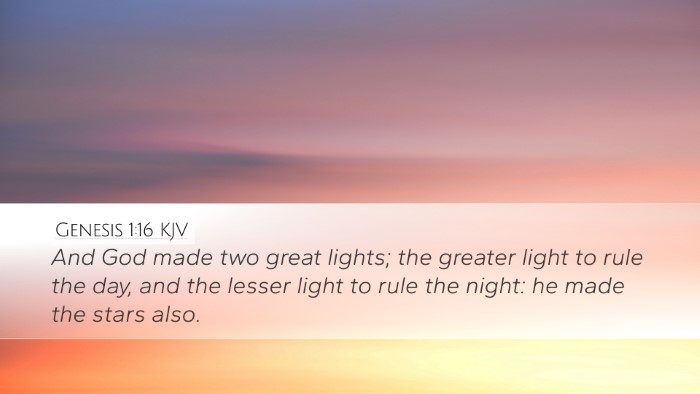 Genesis 1:16 KJV Bible Verse Image