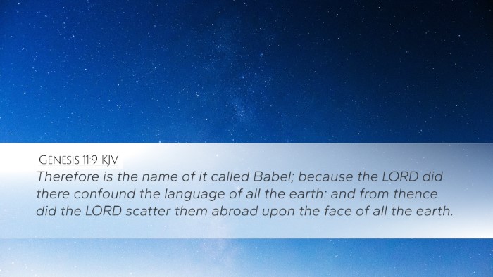 Genesis 11:9 KJV Bible Verse Image