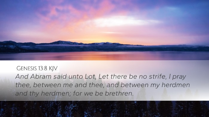 Genesis 13:8 KJV Bible Verse Image