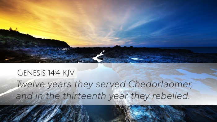 Genesis 14:4 KJV Desktop Wallpaper - Twelve years they served Chedorlaomer, and in the - Desktop Bible Verse Wallpaper