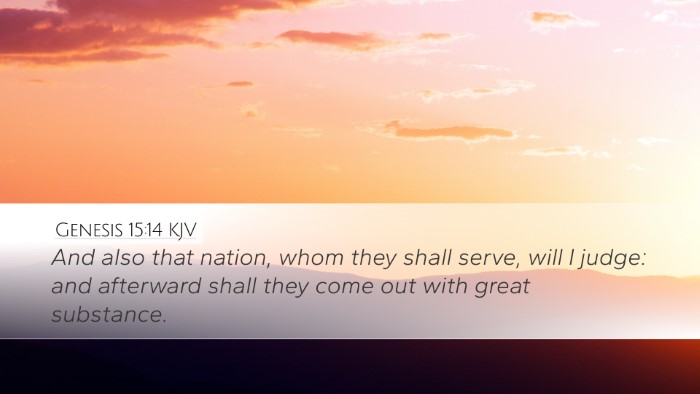 Genesis 15:14 KJV Desktop Wallpaper - And also that nation, whom they shall serve, will - Desktop Bible Verse Wallpaper