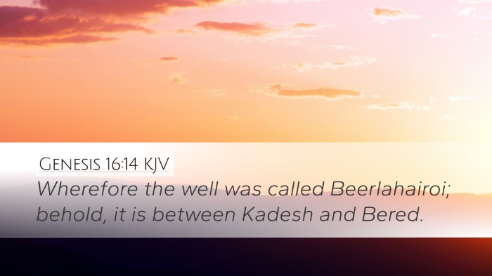 Genesis 16:14 KJV Bible Verse Image