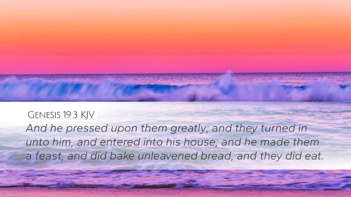 Genesis 19:3 KJV Bible Verse Image