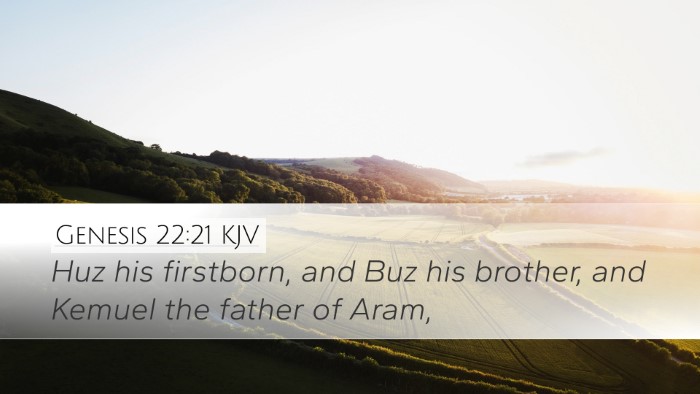 Genesis 22:21 KJV Desktop Wallpaper - Huz his firstborn, and Buz his brother, and - Desktop Bible Verse Wallpaper
