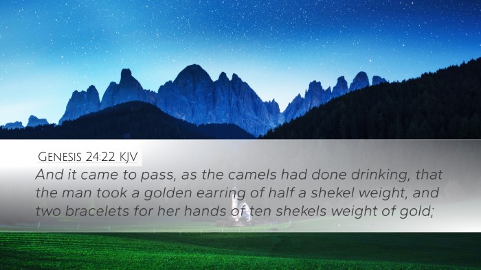 Genesis 24:22 KJV Bible Verse Image