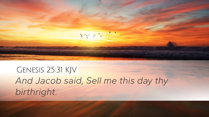 Genesis 25:31 KJV Bible Verse Image