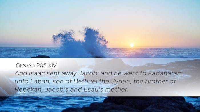 Genesis 28:5 KJV Bible Verse Image