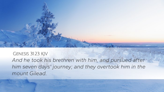 Genesis 31:23 KJV Bible Verse Image