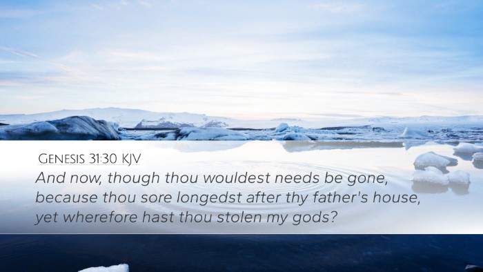 Genesis 31:30 KJV Bible Verse Image
