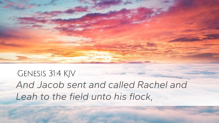 Genesis 31:4 KJV Bible Verse Image