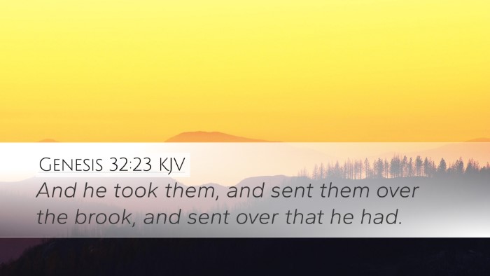 Genesis 32:23 KJV Desktop Wallpaper - And he took them, and sent them over the brook, - Desktop Bible Verse Wallpaper