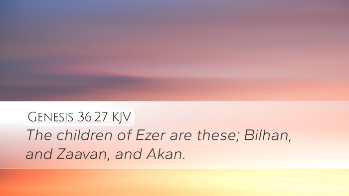 Genesis 36:27 KJV Bible Verse Image