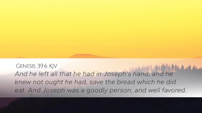 Genesis 39:6 KJV Bible Verse Image
