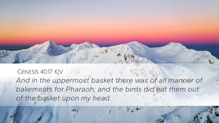 Genesis 40:17 KJV Desktop Wallpaper - And in the uppermost basket there was of all - Desktop Bible Verse Wallpaper
