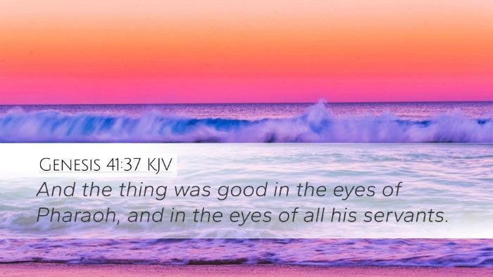 Genesis 41:37 KJV Bible Verse Image