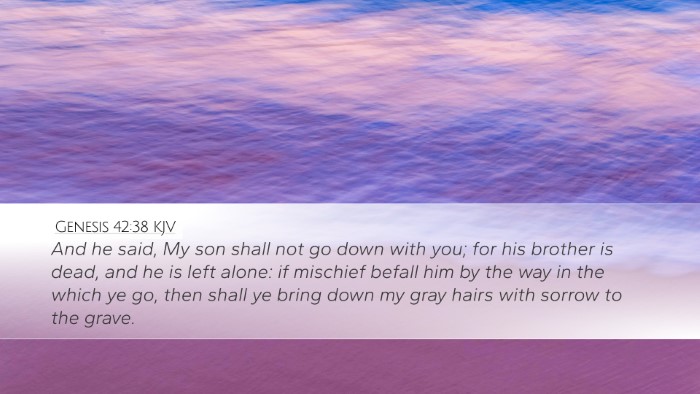 Genesis 42:38 KJV Bible Verse Image