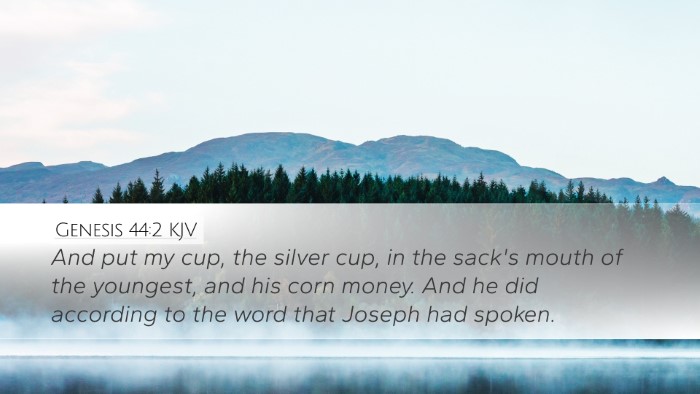Genesis 44:2 KJV Desktop Wallpaper - And put my cup, the silver cup, in the sack's - Desktop Bible Verse Wallpaper