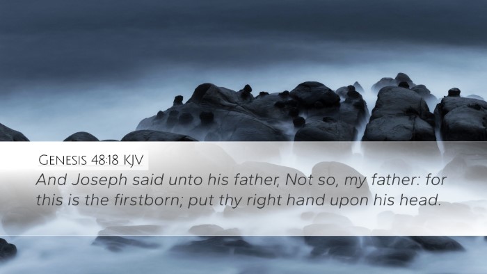 Genesis 48:18 KJV Bible Verse Image