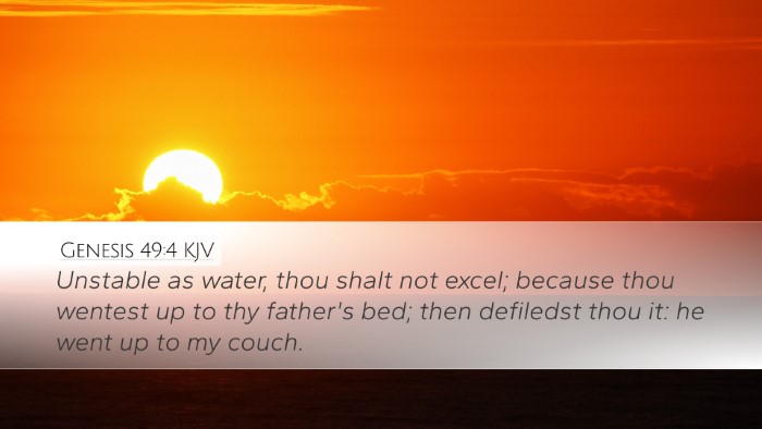Genesis 49:4 KJV Bible Verse Image