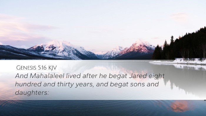 Genesis 5:16 KJV Desktop Wallpaper - And Mahalaleel lived after he begat Jared eight - Desktop Bible Verse Wallpaper