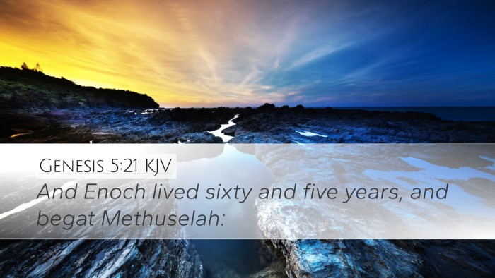 Genesis 5:21 KJV Desktop Wallpaper - And Enoch lived sixty and five years, and begat - Desktop Bible Verse Wallpaper