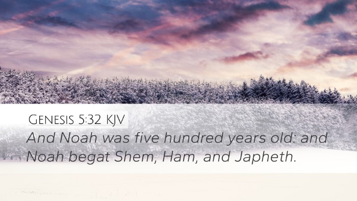 Genesis 5:32 KJV Bible Verse Image