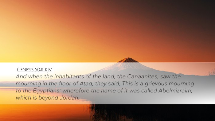 Genesis 50:11 KJV Desktop Wallpaper - And when the inhabitants of the land, the - Desktop Bible Verse Wallpaper