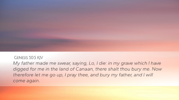 Genesis 50:5 KJV Desktop Wallpaper - My father made me swear, saying, Lo, I die: in my - Desktop Bible Verse Wallpaper
