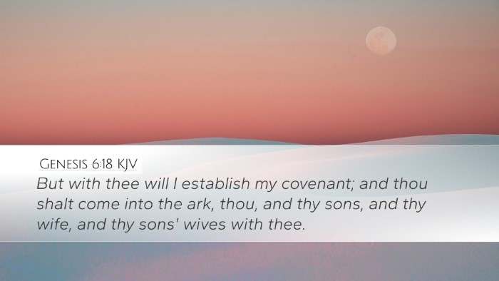 Genesis 6:18 KJV Bible Verse Image