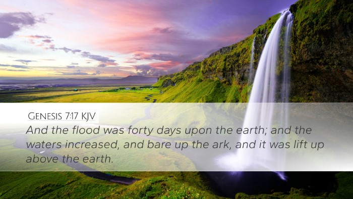 Genesis 7:17 KJV Bible Verse Image