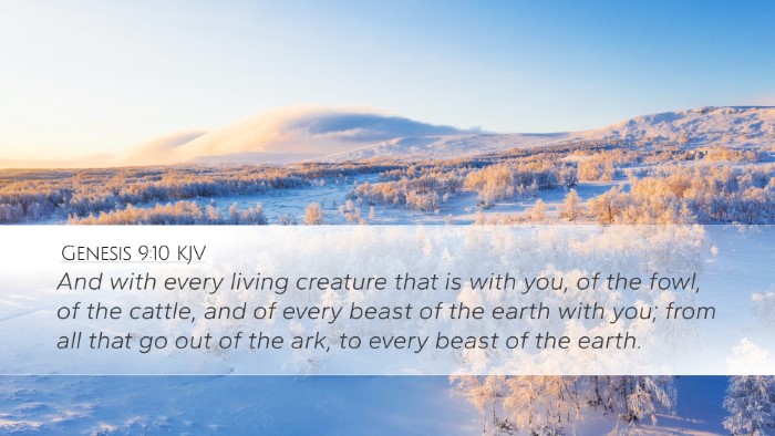 Genesis 9:10 KJV Desktop Wallpaper - And with every living creature that is with you, - Desktop Bible Verse Wallpaper