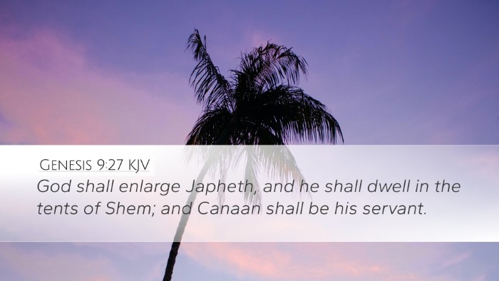 Genesis 9:27 KJV Desktop Wallpaper - God shall enlarge Japheth, and he shall dwell in - Desktop Bible Verse Wallpaper